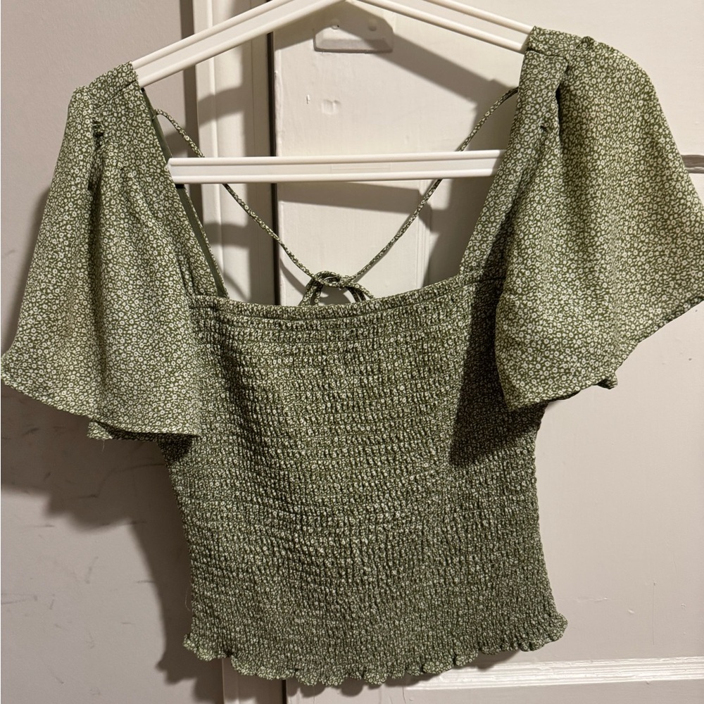 Abercrombie Green Smocked Women's Top